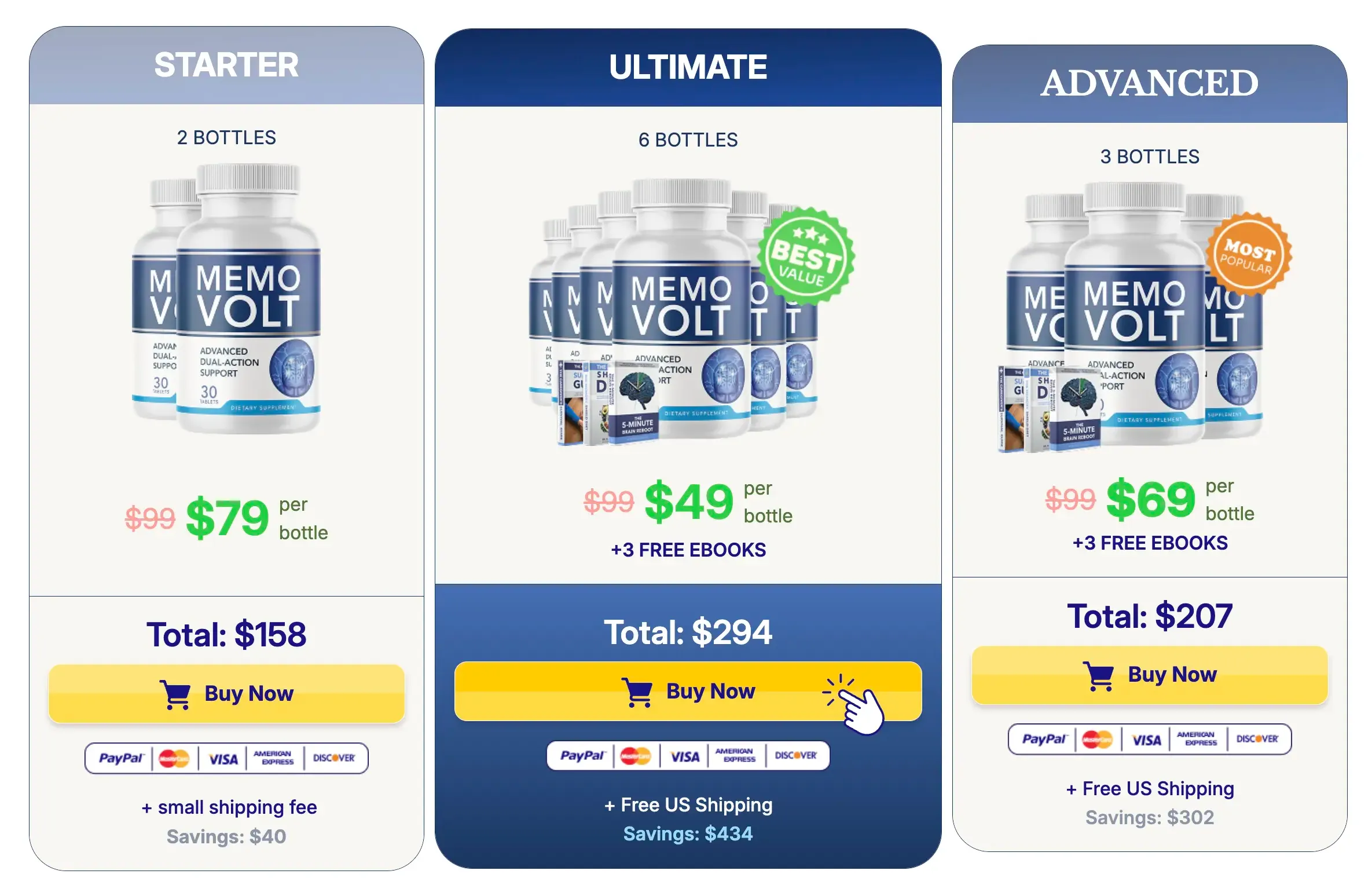 MemoVolt bottle supply  - best value with free shipping